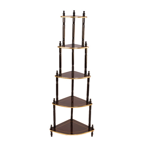 5-Tier Corner Stand, Cherry with Gold-Starry Night