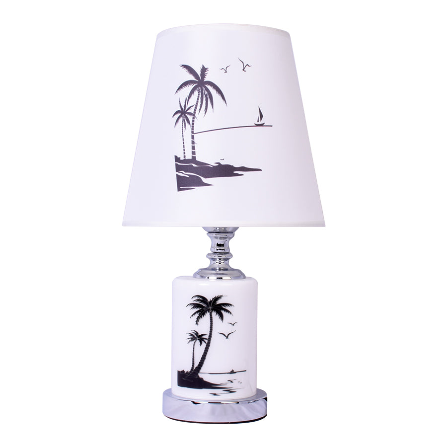 Round Table Lamp With Beach Print-Starry Night