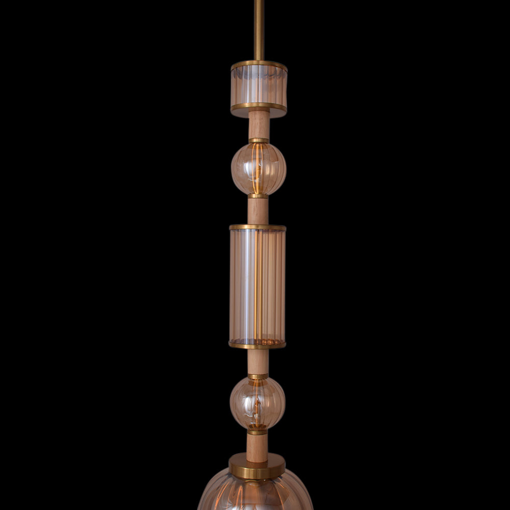 Luxe Glass Bell Pendant Light (Amber Glass)