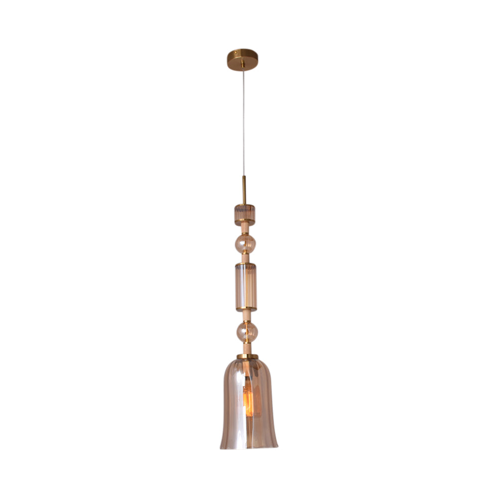 Luxe Glass Bell Pendant Light (Amber Glass)