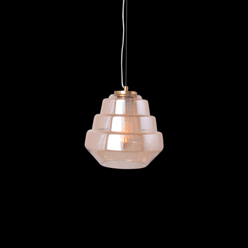Tiered Pendant Light (Amber Glass)