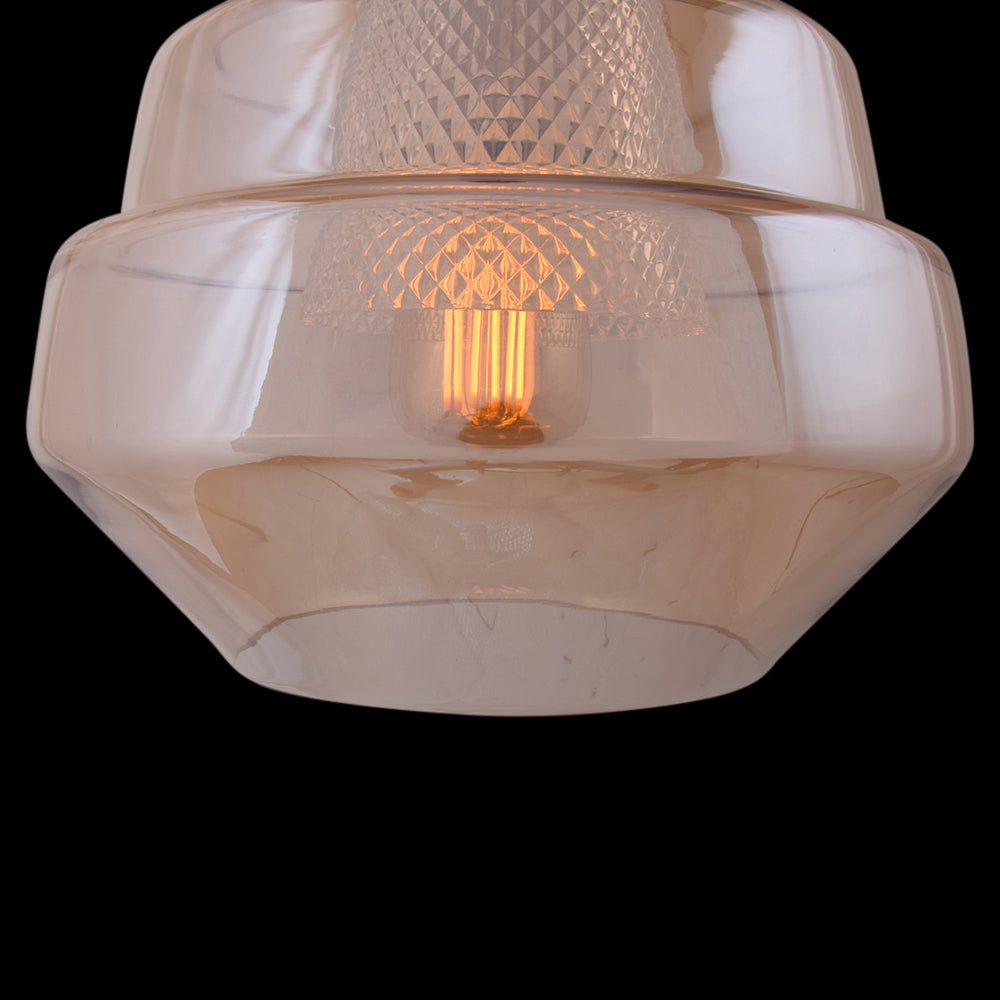 Tiered Pendant Light (Amber Glass)