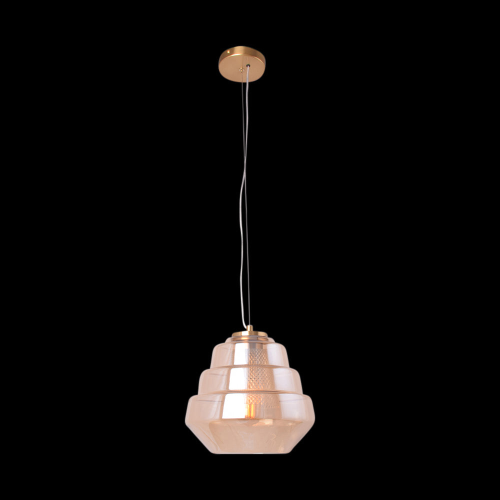 Tiered Pendant Light (Amber Glass)