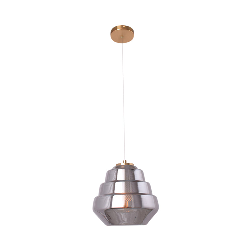 Tiered Pendant Light (Black Glass)