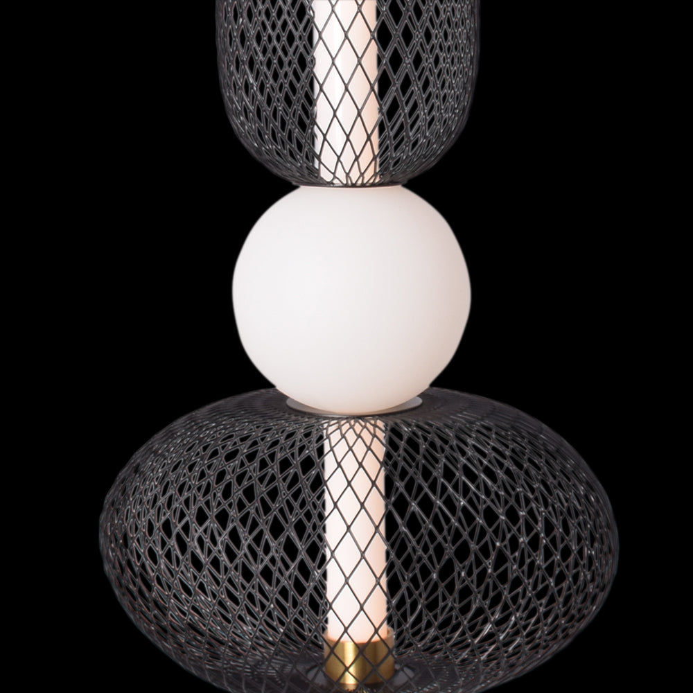 Noir Mesh Double Sphere Pendant Light