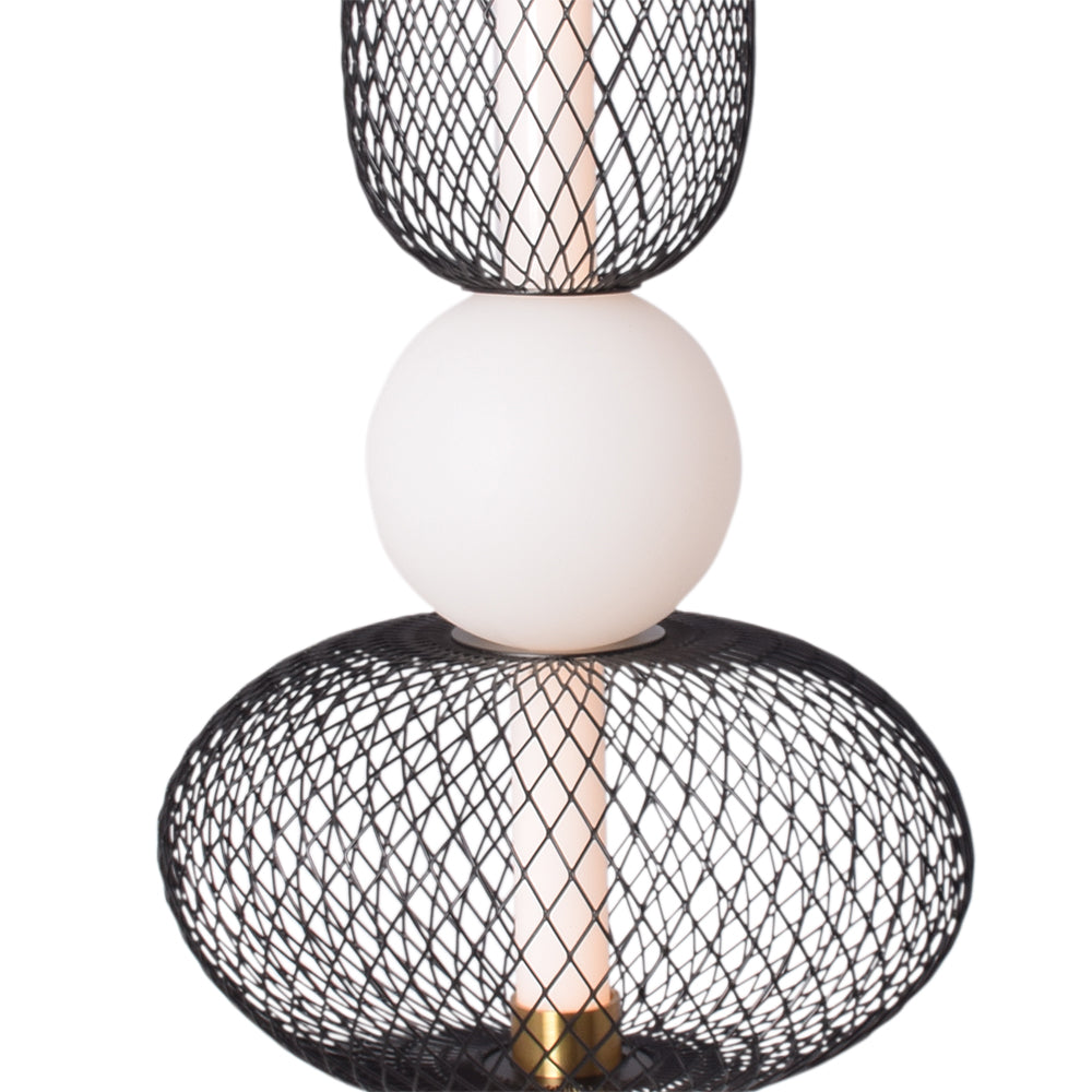 Noir Mesh Double Sphere Pendant Light