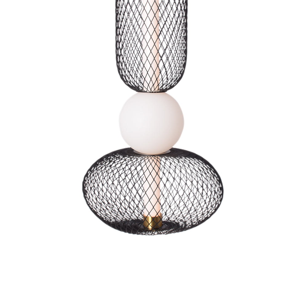 Noir Mesh Double Sphere Pendant Light