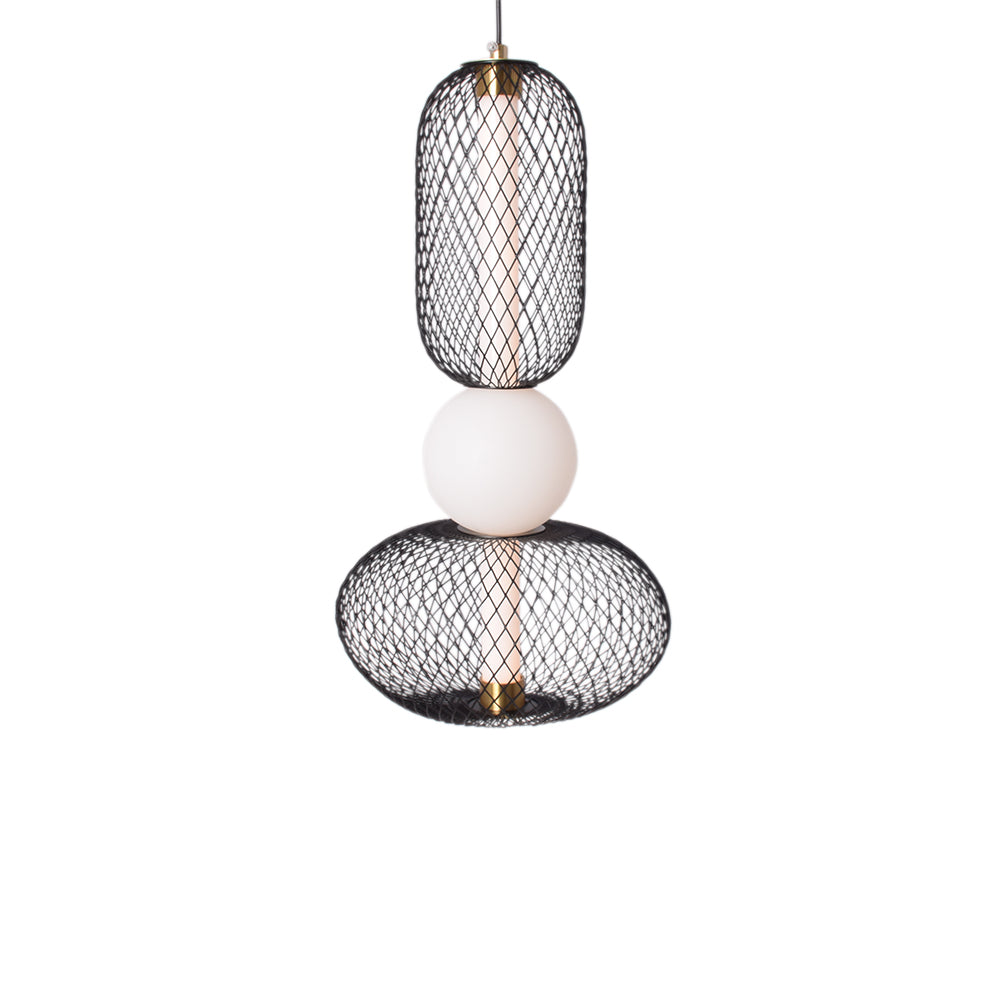 Noir Mesh Double Sphere Pendant Light