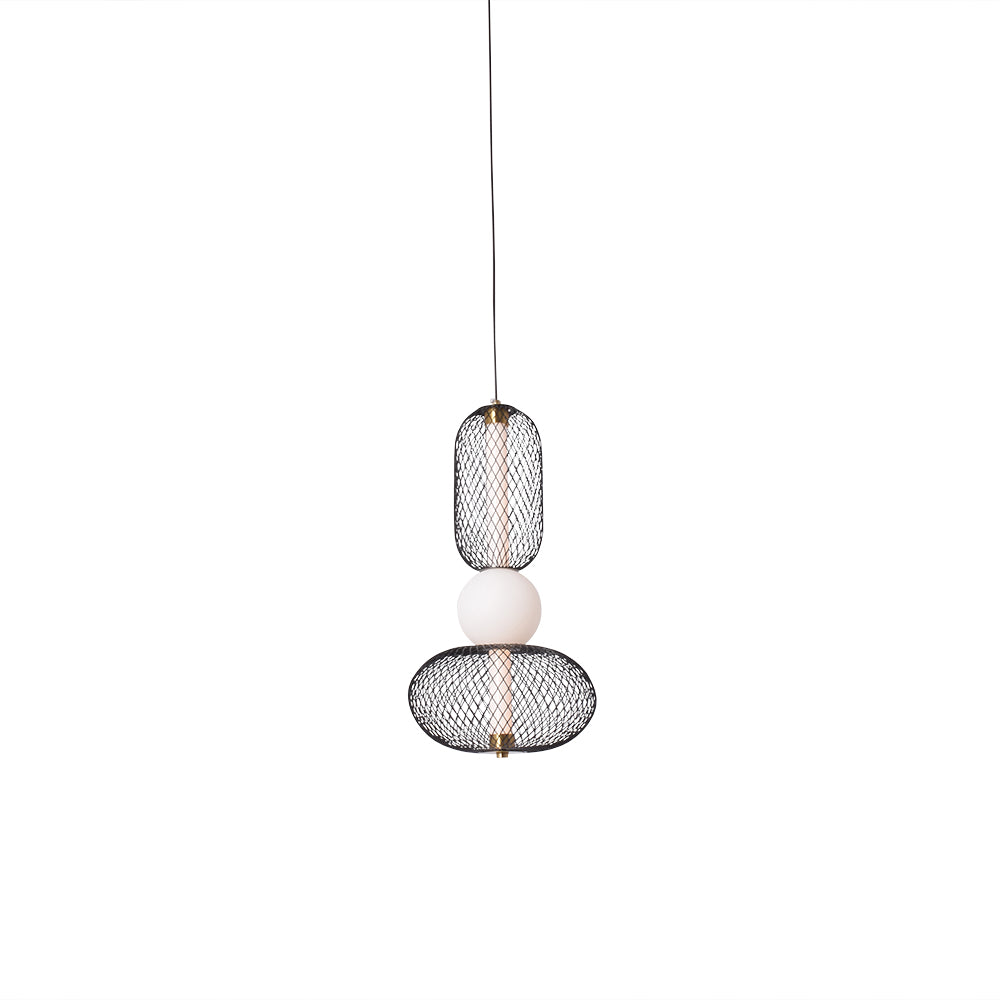 Noir Mesh Double Sphere Pendant Light