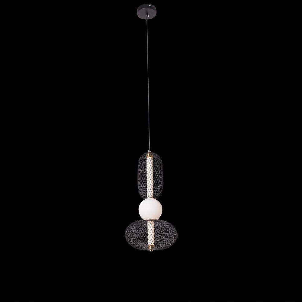 Noir Mesh Double Sphere Pendant Light