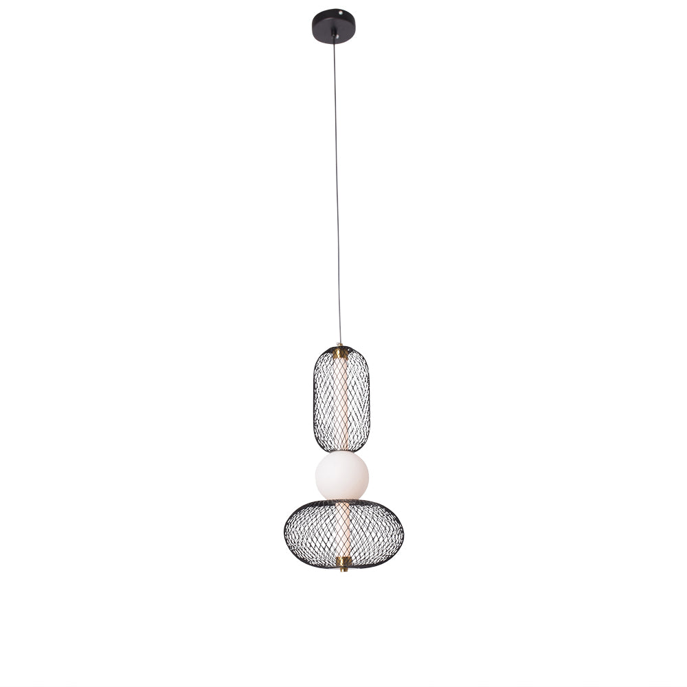 Noir Mesh Double Sphere Pendant Light