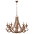 Gold Chandelier With Orange Crystals - 8 Lights