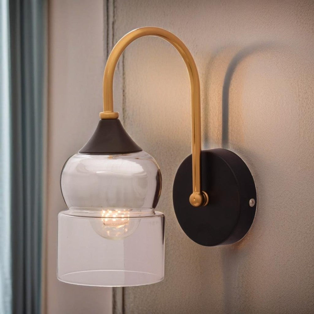 Golden Beacon Glass Wall Light - 1 Light