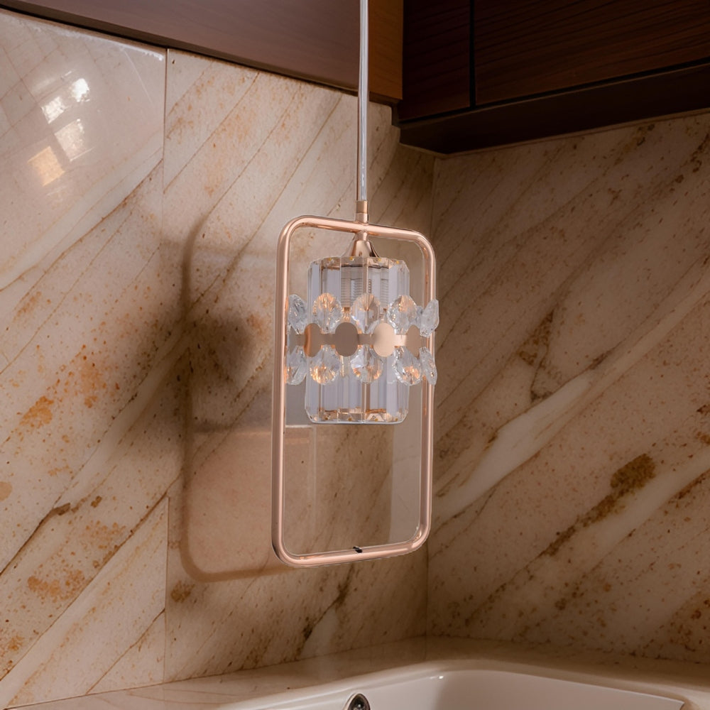 Rectangle Crystal Pendant Light