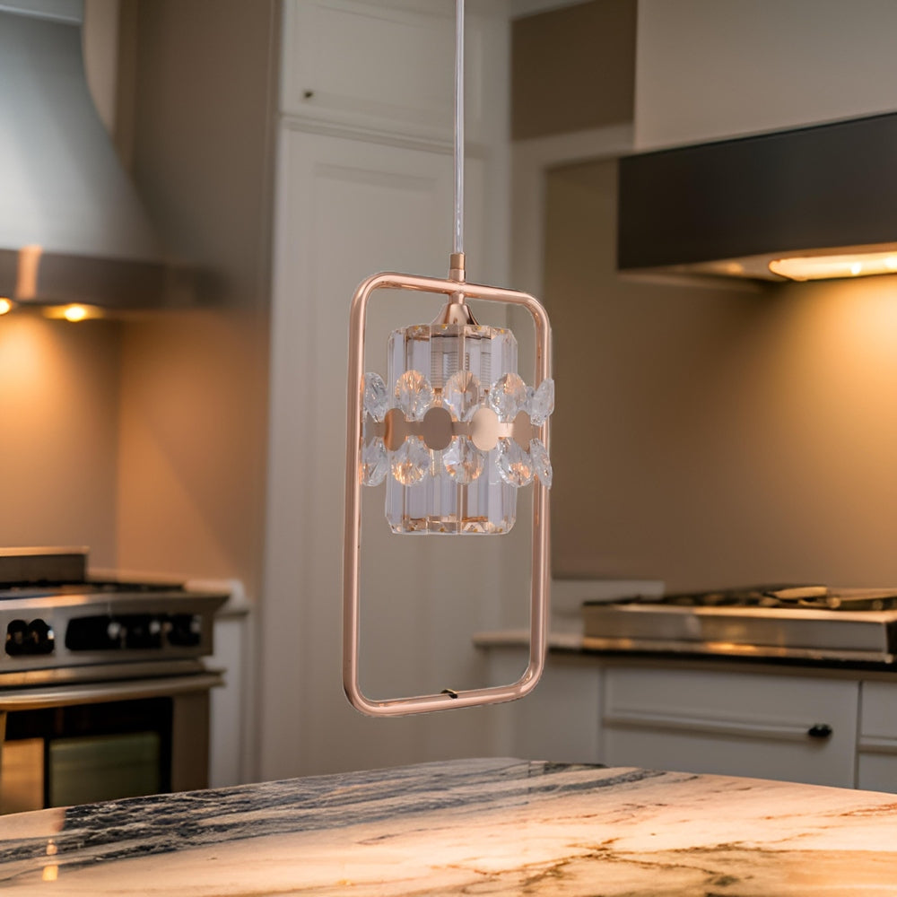 Rectangle Crystal Pendant Light