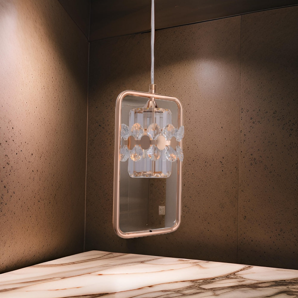 Rectangle Crystal Pendant Light