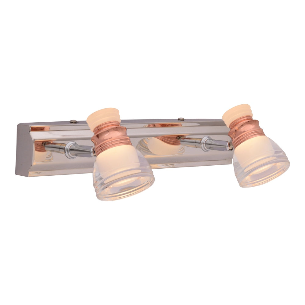 Rose Gold Adjustable 2 x LED Wall Light
