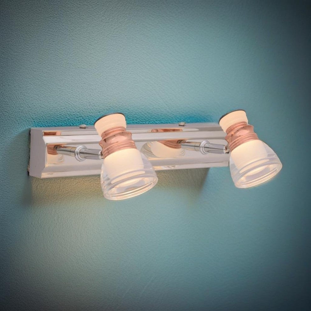 Rose Gold Adjustable 2 x LED Wall Light