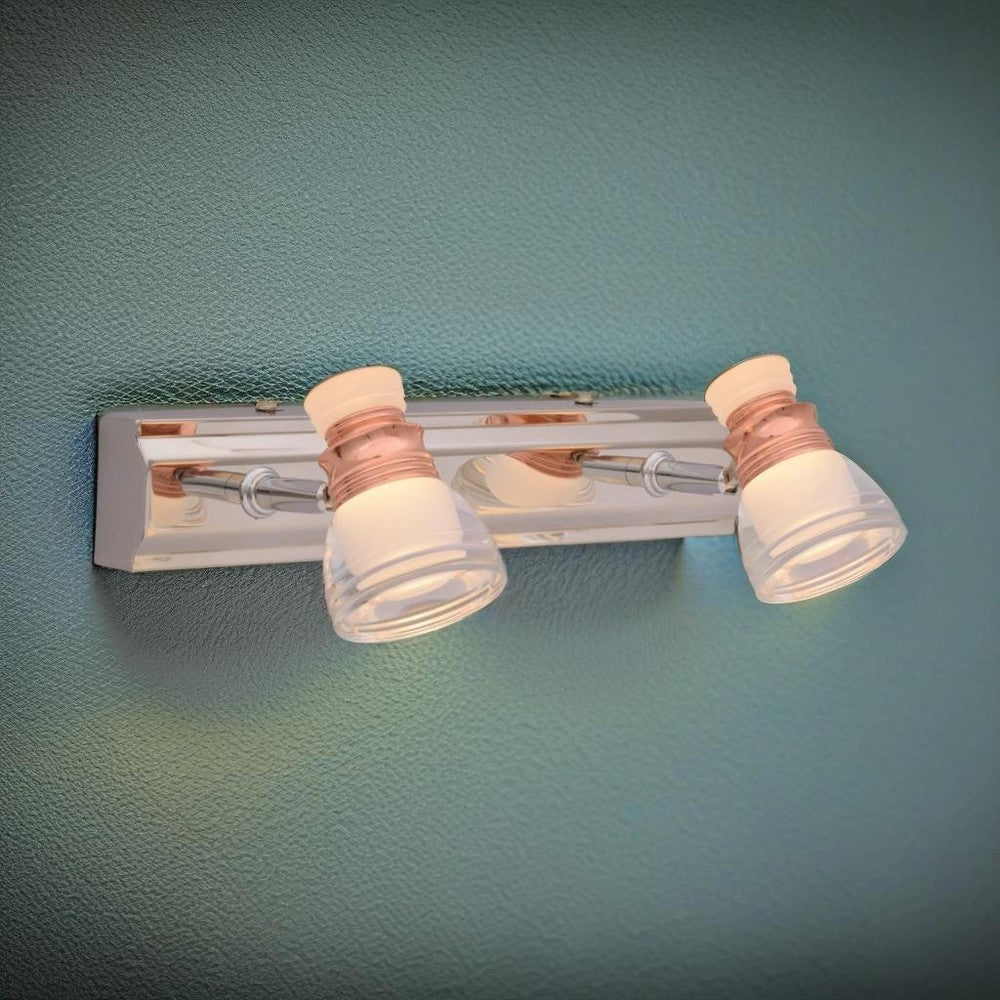 Rose Gold Adjustable 2 x LED Wall Light