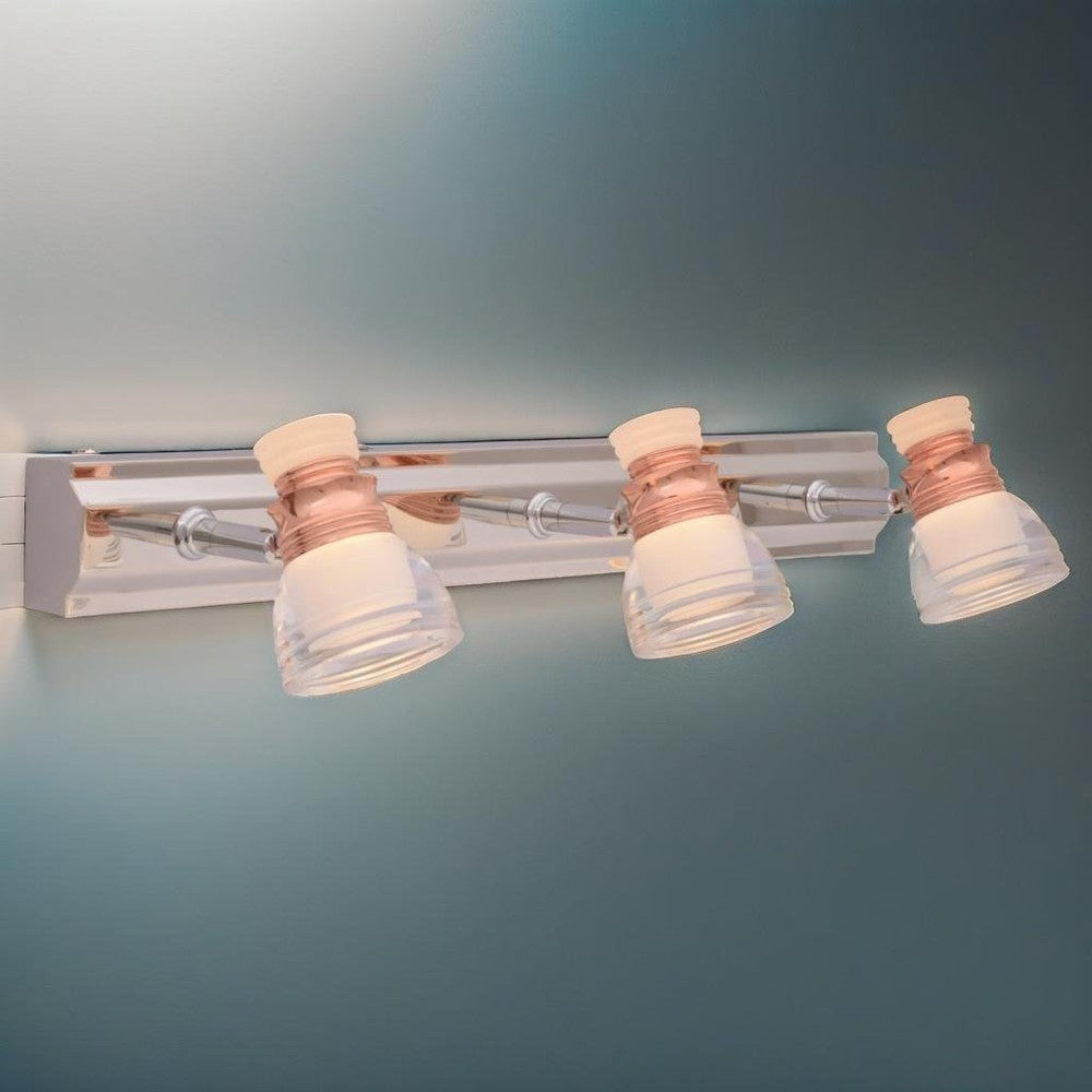 Rose Gold Adjustable 3 x LED Wall Light