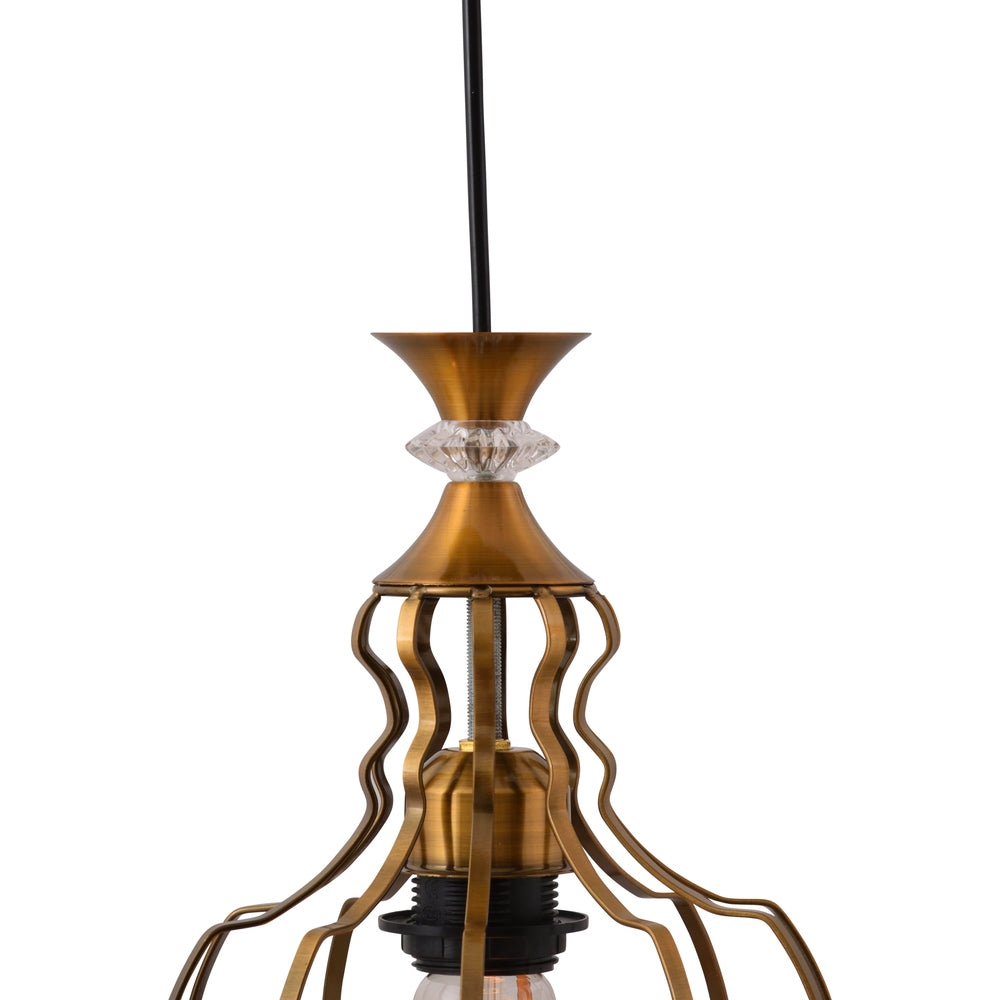 3 Light Cage Pendant Light, Curved