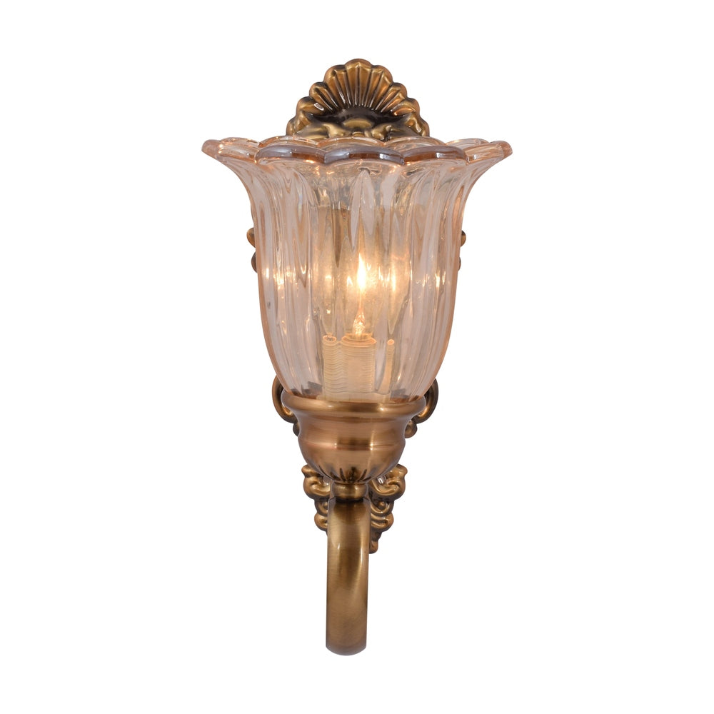 Wall Light with Brown Crystal Shade
