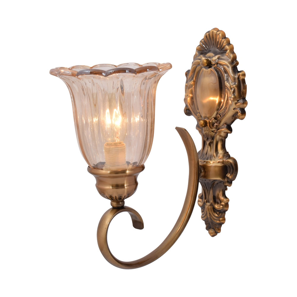 Wall Light with Brown Crystal Shade