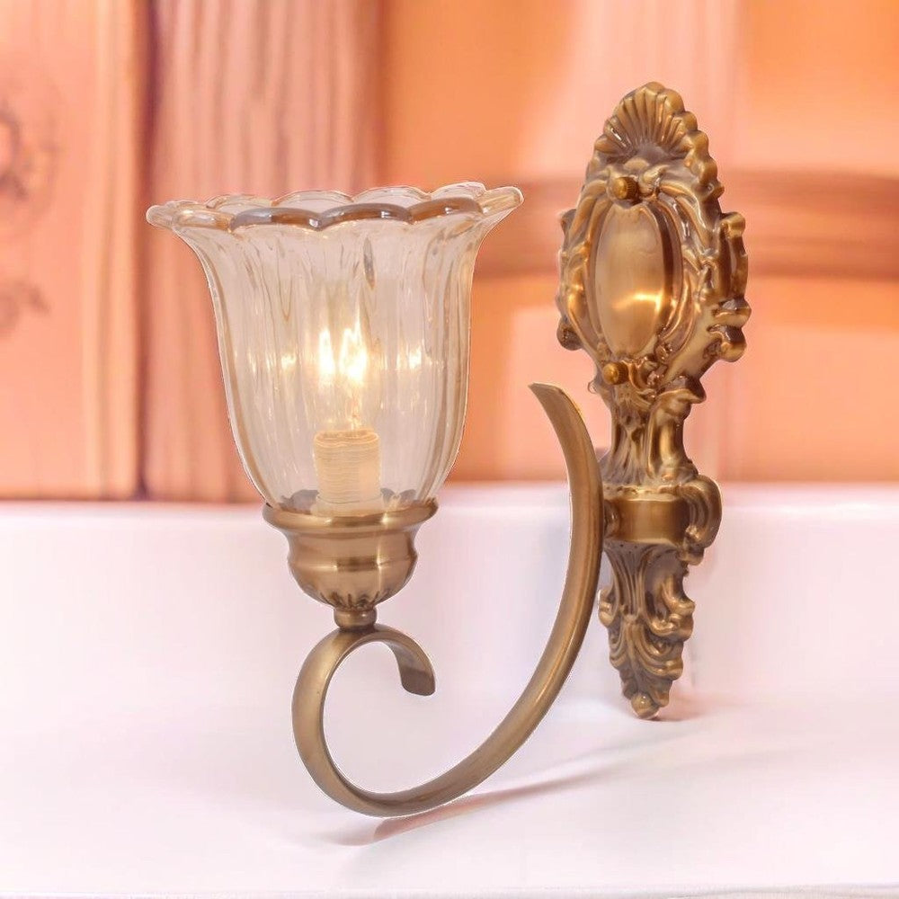 Wall Light with Brown Crystal Shade