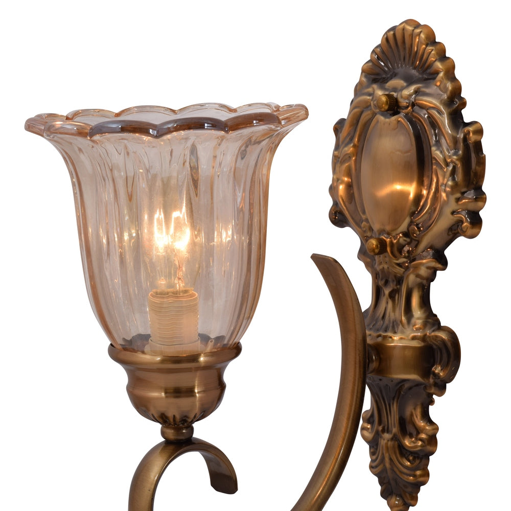Wall Light with Brown Crystal Shade