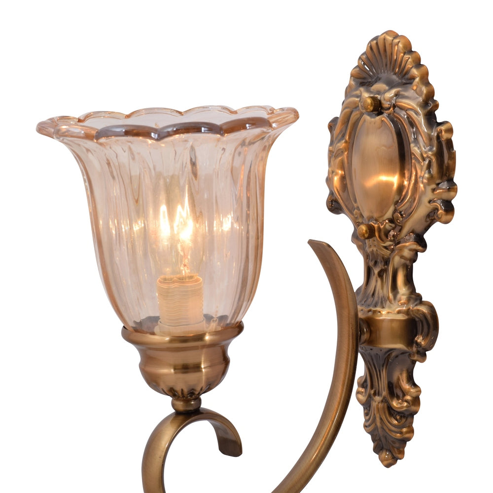 Wall Light with Brown Crystal Shade