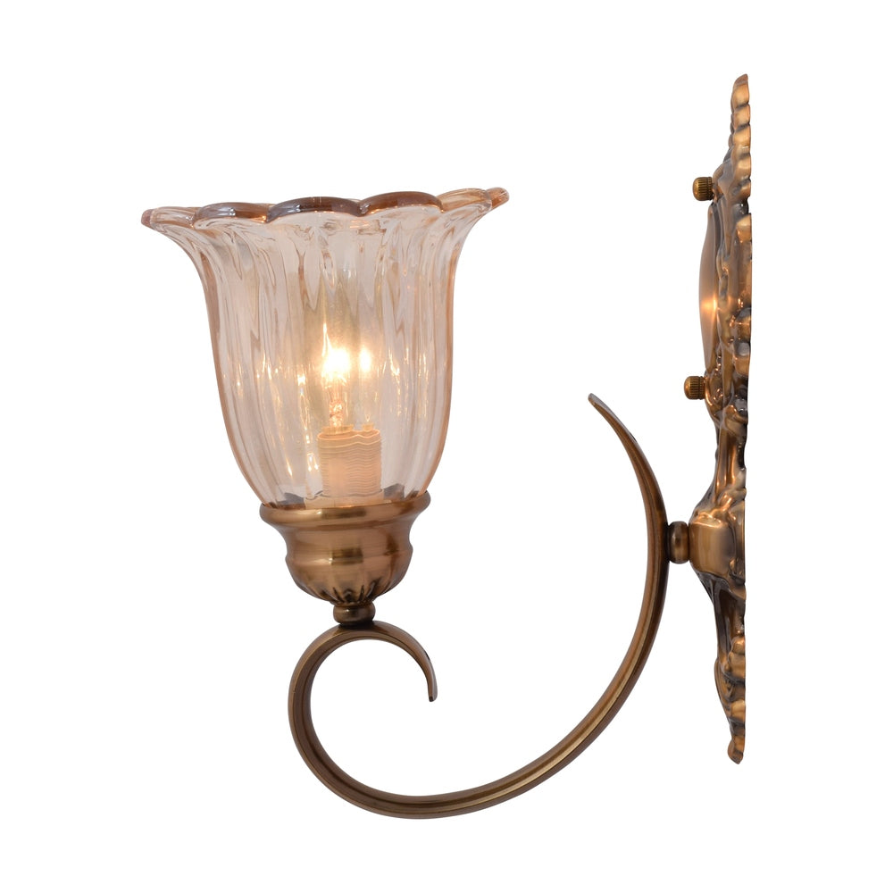 Wall Light with Brown Crystal Shade