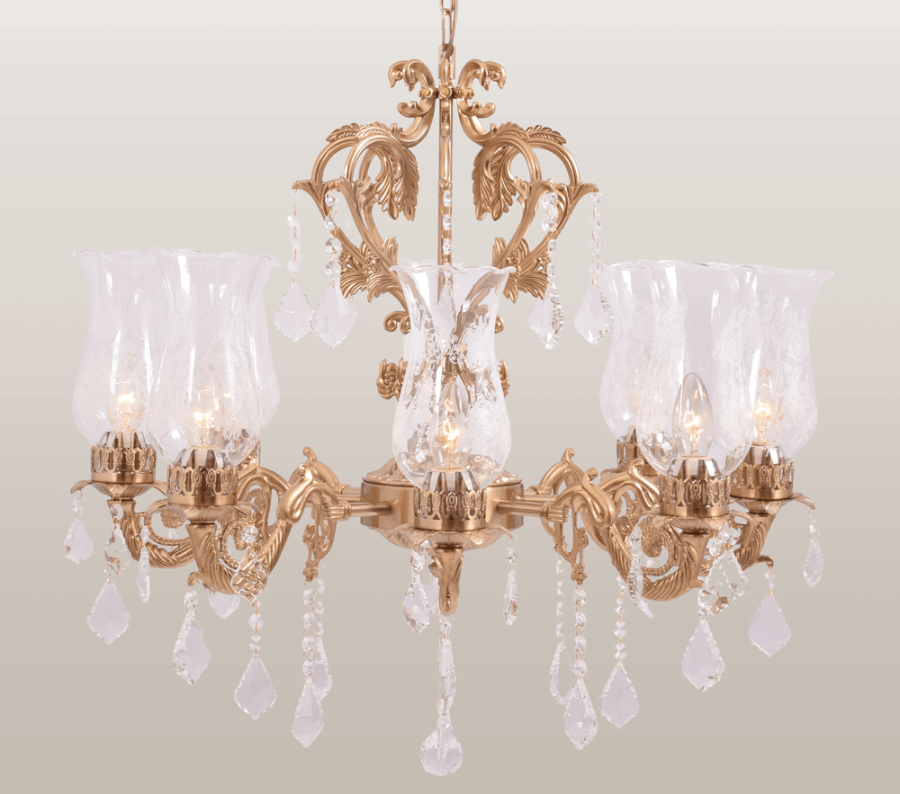Antique Gold Crystal Chandelier - 8 Light