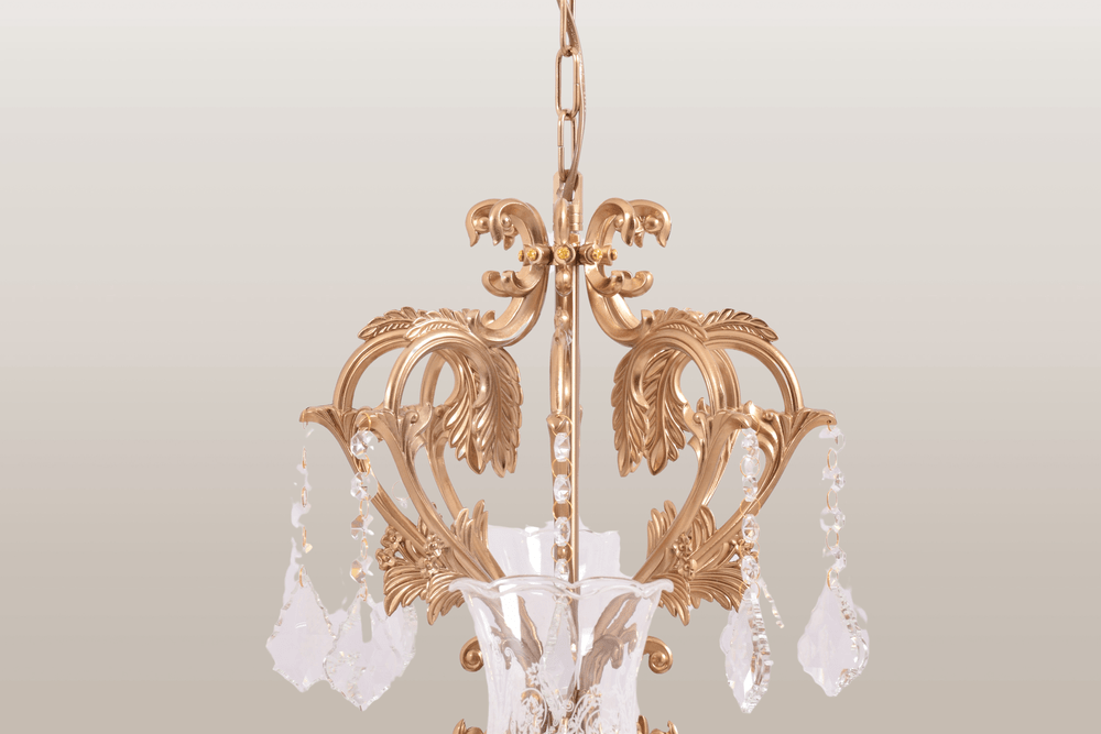 Antique Gold Crystal Chandelier - 8 Light