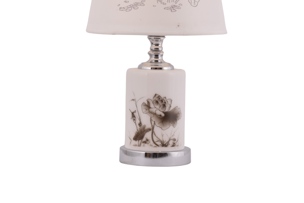Round Table Lamp With Flower Print