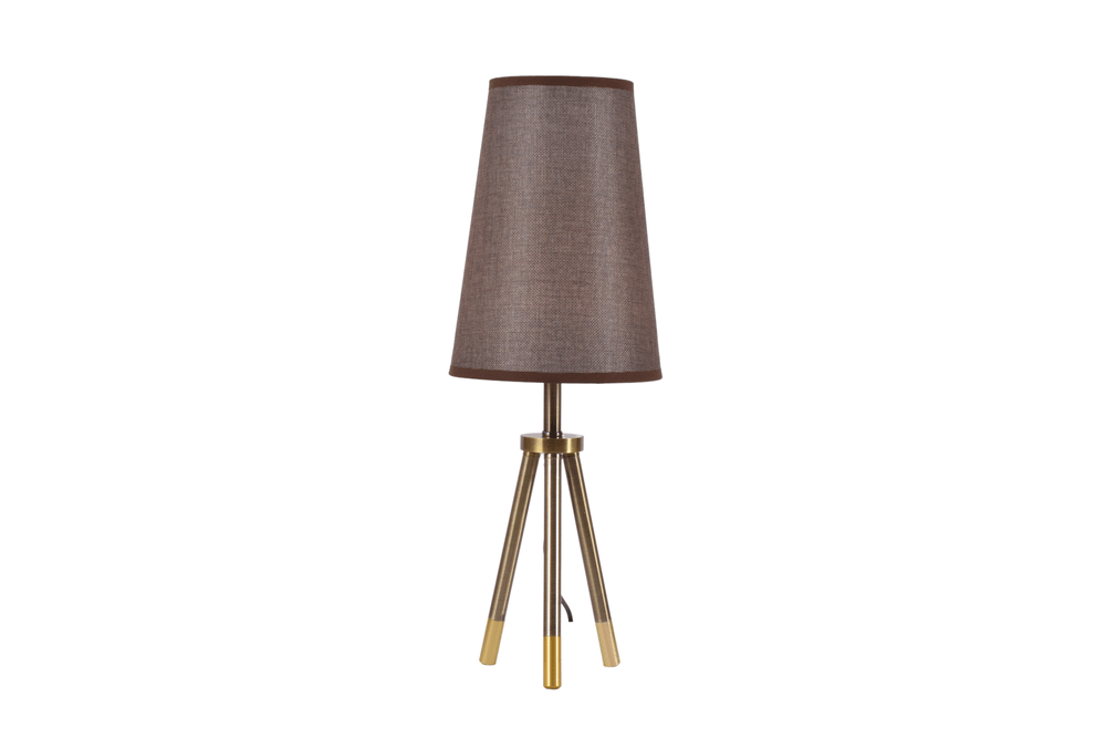 Brown Table Tripod Desk Lamp