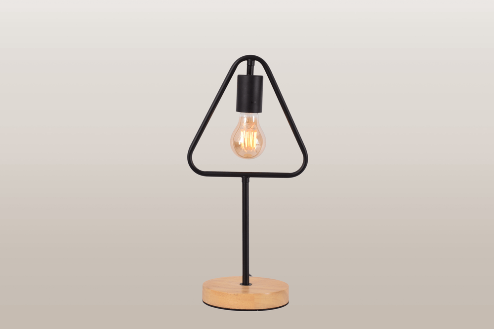 Triangle Iron Table Lamp with LED Bulb