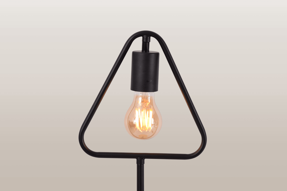 Triangle Iron Table Lamp with LED Bulb
