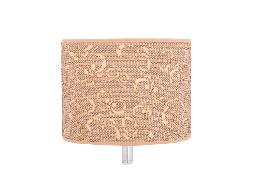 White Table Lamp with Brown Shade