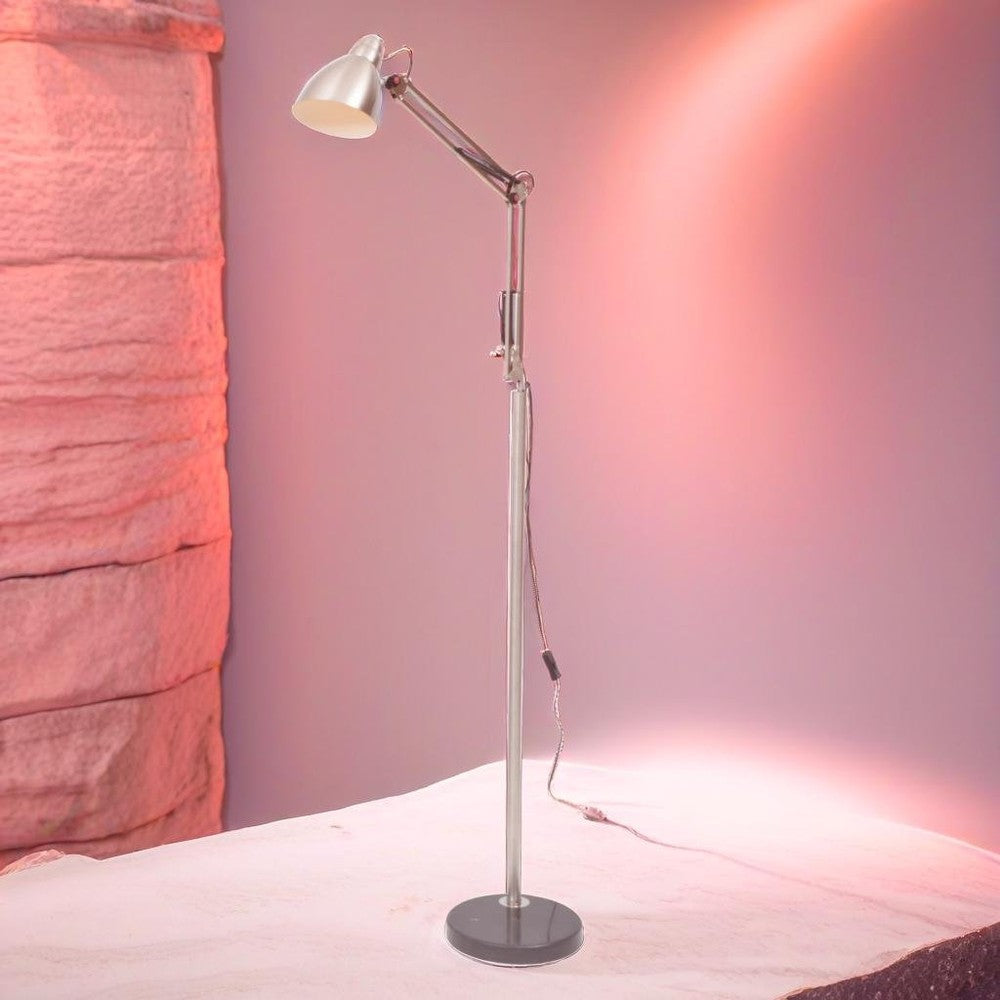 Superior Adjustable Floor Lamp, Silver