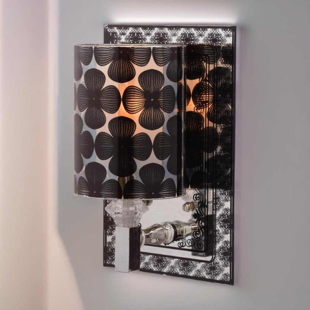 Black Flower Love Wall Light
