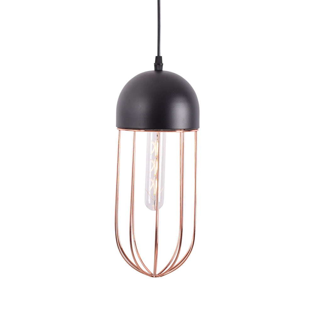 Copper Cage Black Pendant Light with E27 Holder