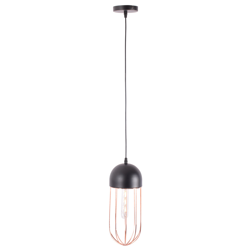 Copper Cage Black Pendant Light with E27 Holder