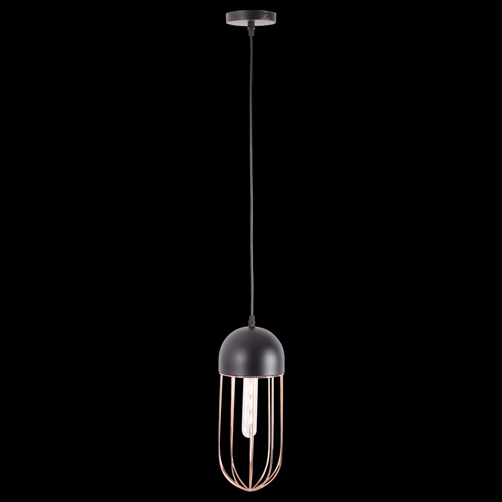 Copper Cage Black Pendant Light with E27 Holder