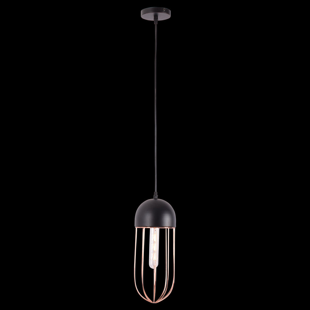 Copper Cage Black Pendant Light with E27 Holder