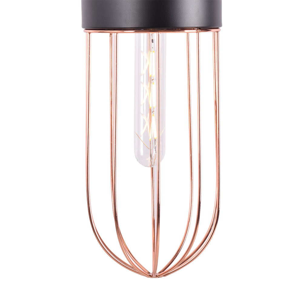 Copper Cage Black Pendant Light with E27 Holder