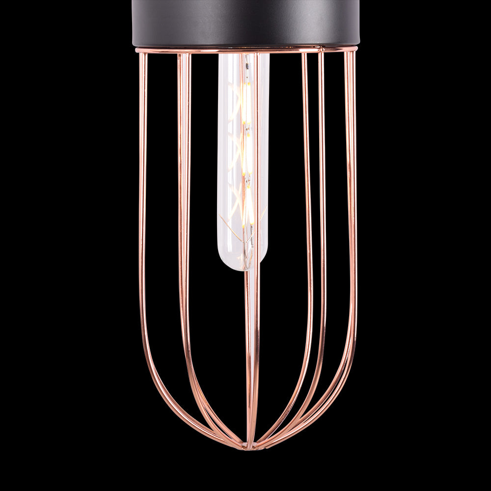 Copper Cage Black Pendant Light with E27 Holder