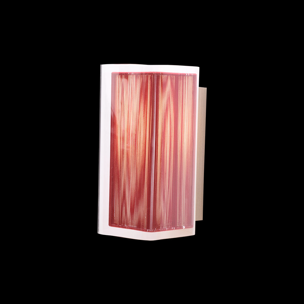 Red Shade Wall LIght (Square Glass)