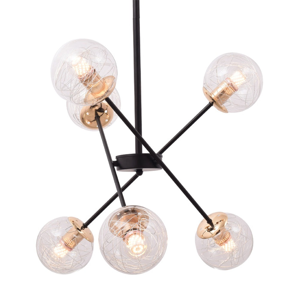 Modern Mobile Globe Chandelier - 6 Light