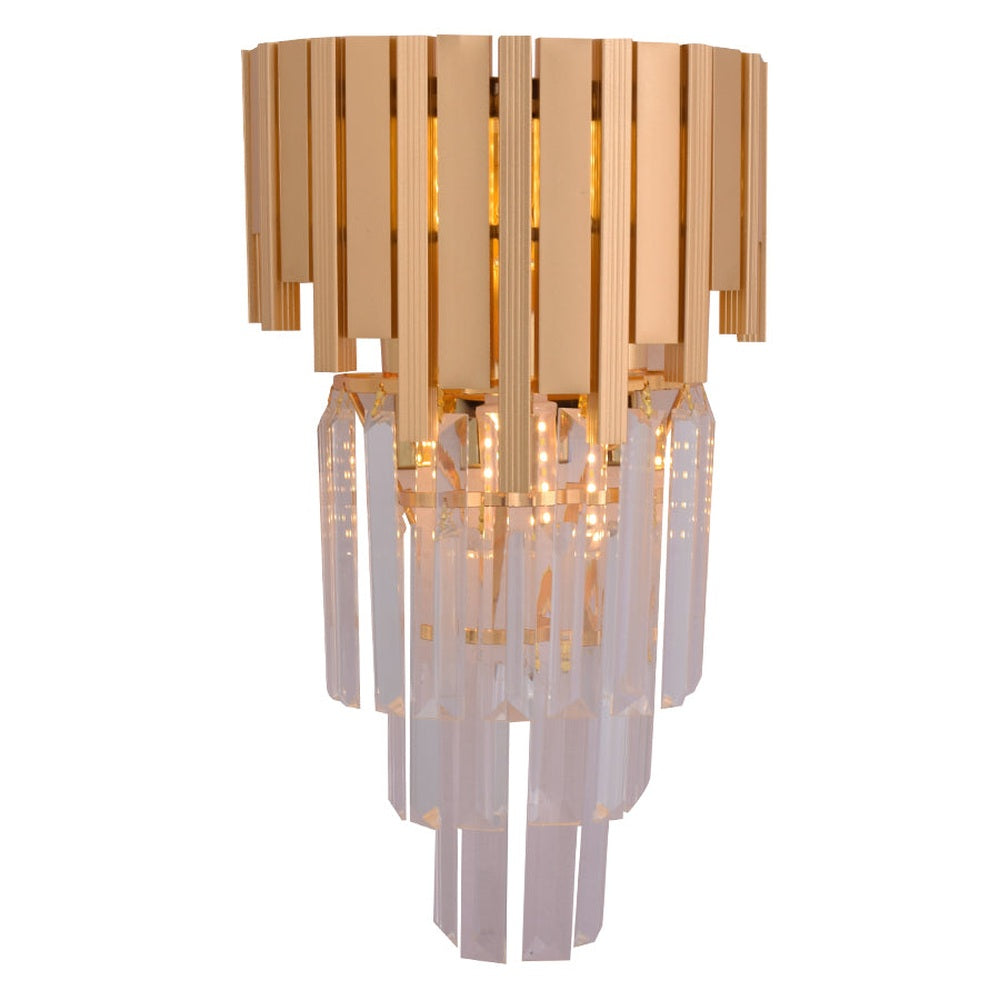 Matt Gold Glass Layered Wall Light