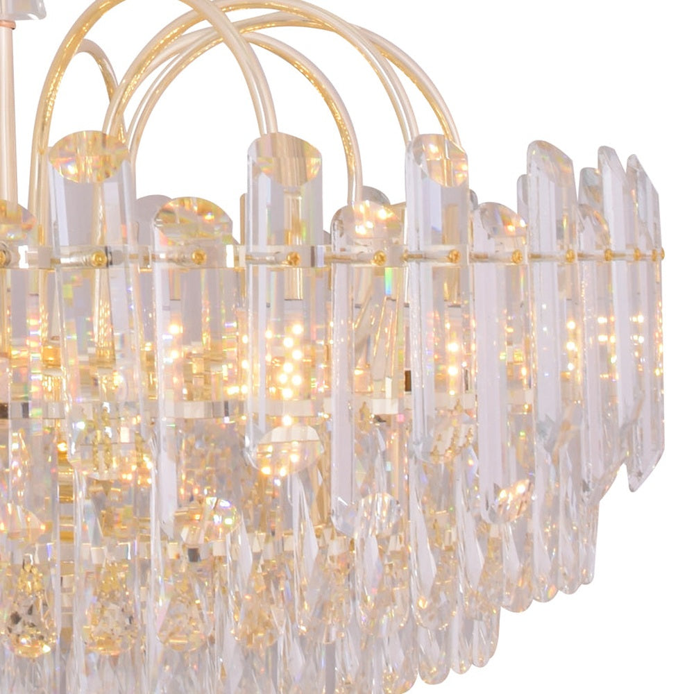 Modern Glam Round Crystal Chandelier, 780mm
